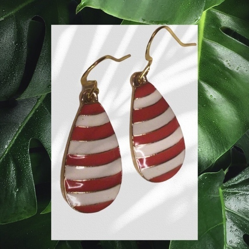 NEW RED STRIPES EARRINGS